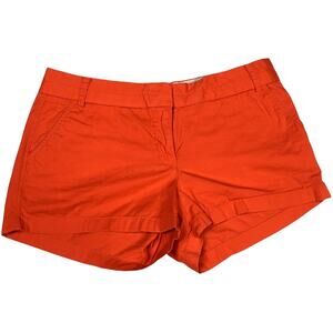 J. Crew‎ Factory Shorts Broken-In Chino Red Orange 100% Cotton Women's Casual